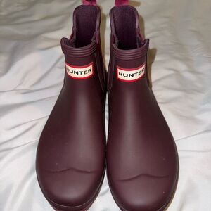 Hunter Women's Maroon/Purple Ankle Rain Boots